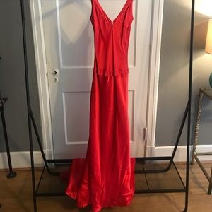 Red floor length gown